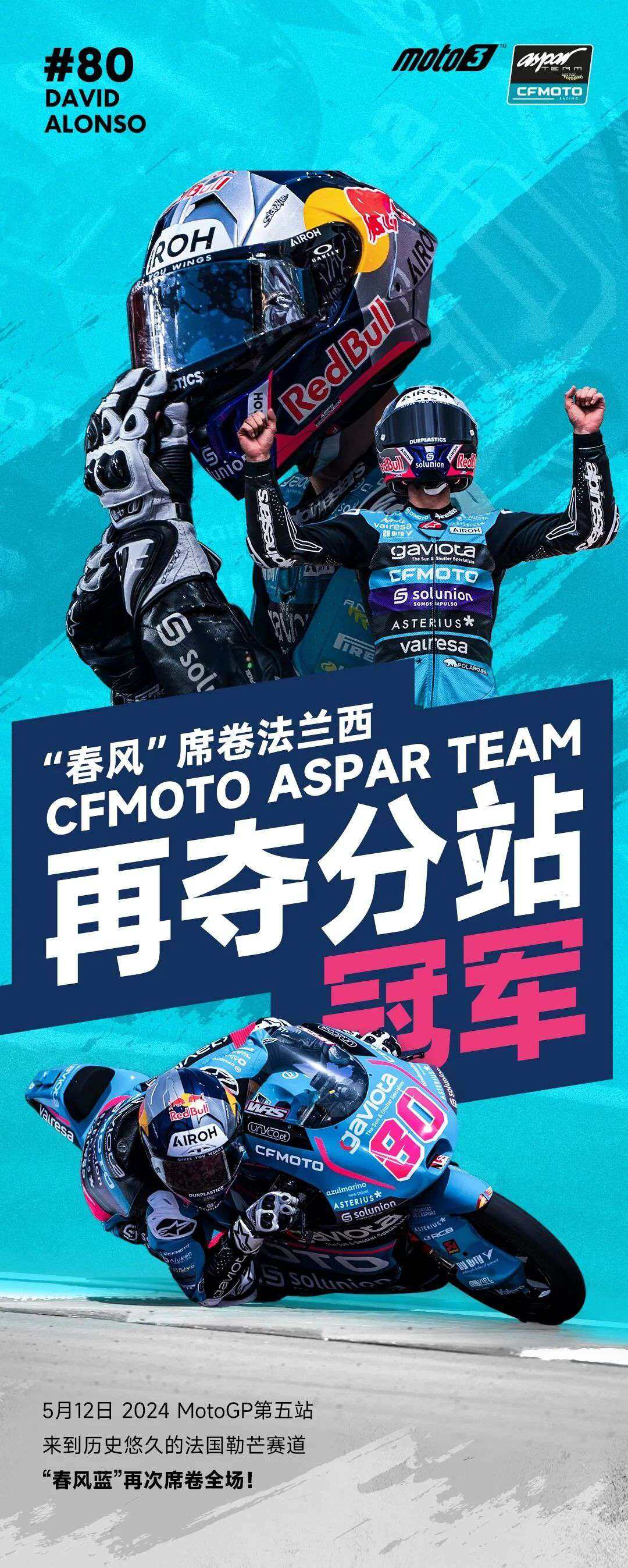5场3冠!阿春重回Moto3积分榜首位!