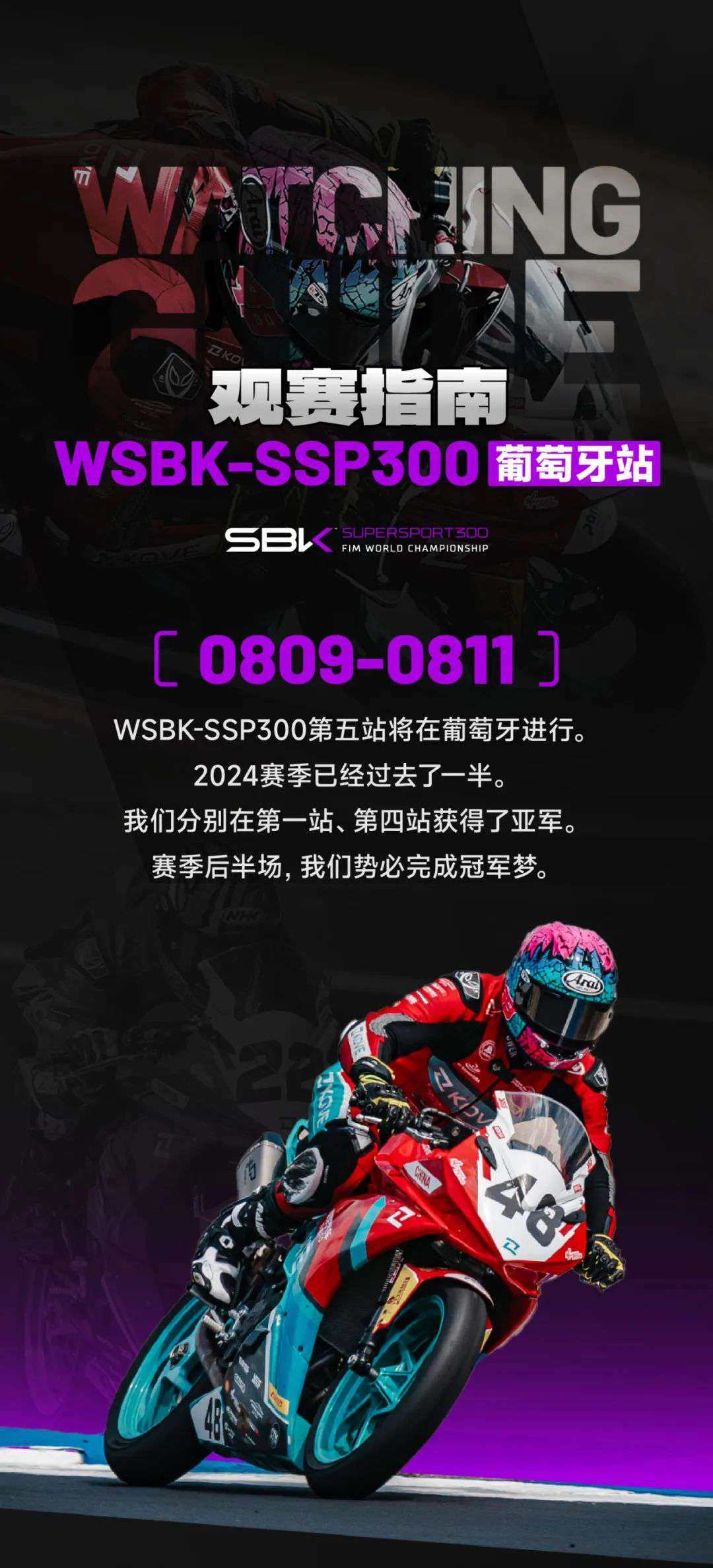 鏖战即将开始丨WSBK-SSP300葡萄牙站观赛指南