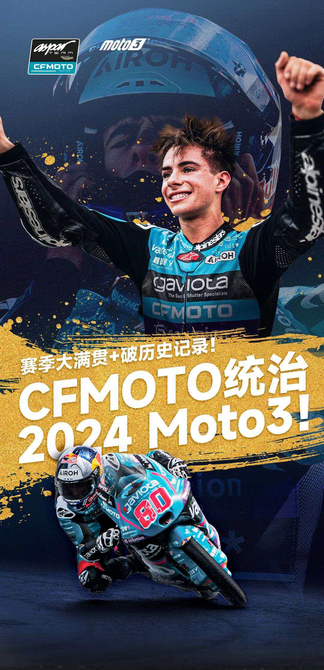 赛季大满贯+破历史记录!CFMOTO统治2024 Moto3!