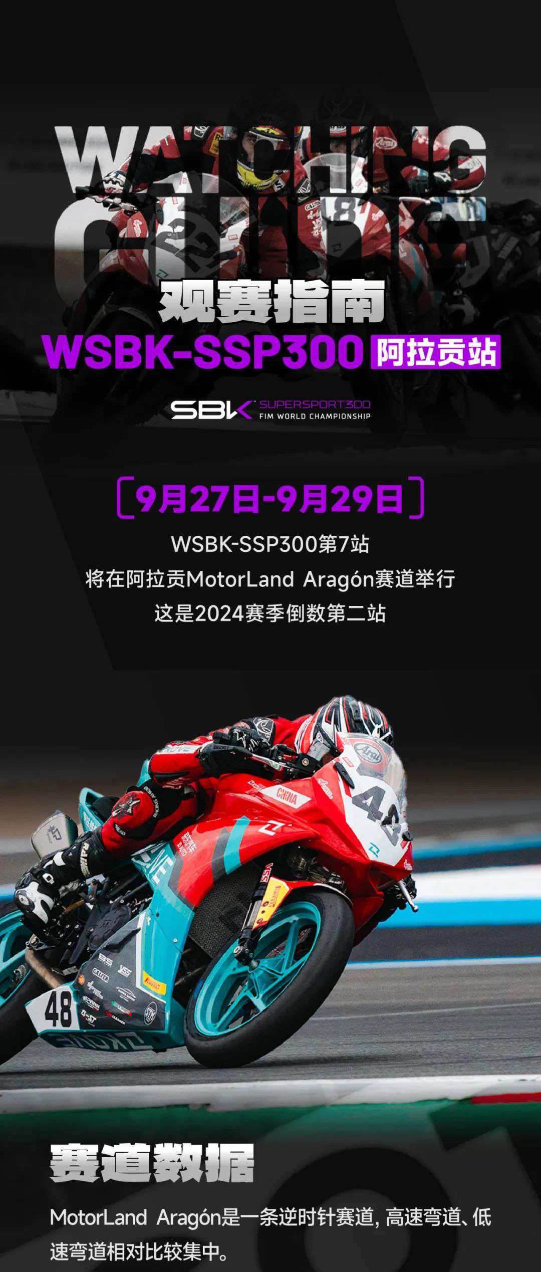 观赛指南丨WSBK-SSP300阿拉贡站