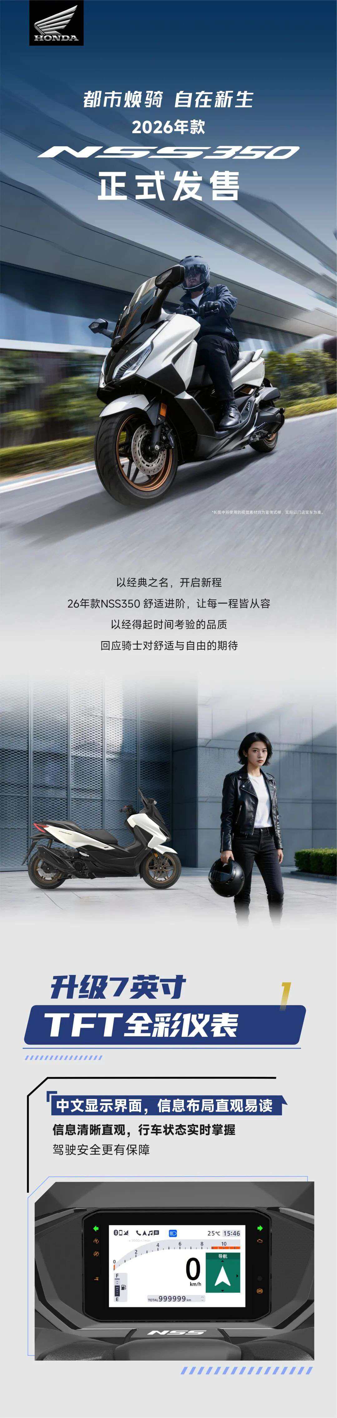 Honda NSS350正式发售丨都市焕骑,自在新生