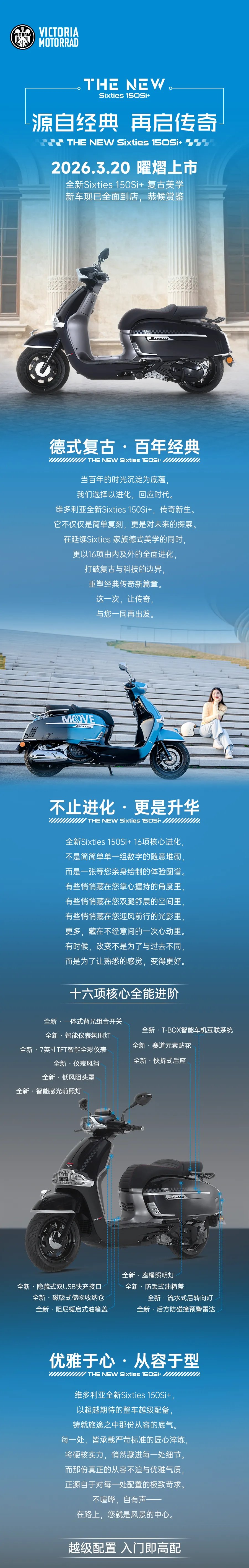 源自经典,再启传奇 | 维多利亚全新Sixties 150Si+,曜熠上市!