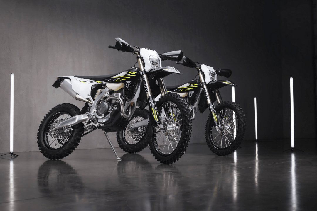 细节简介:凯旋 2026 Enduro 越野赛车 TF 250-E、TF 450-E