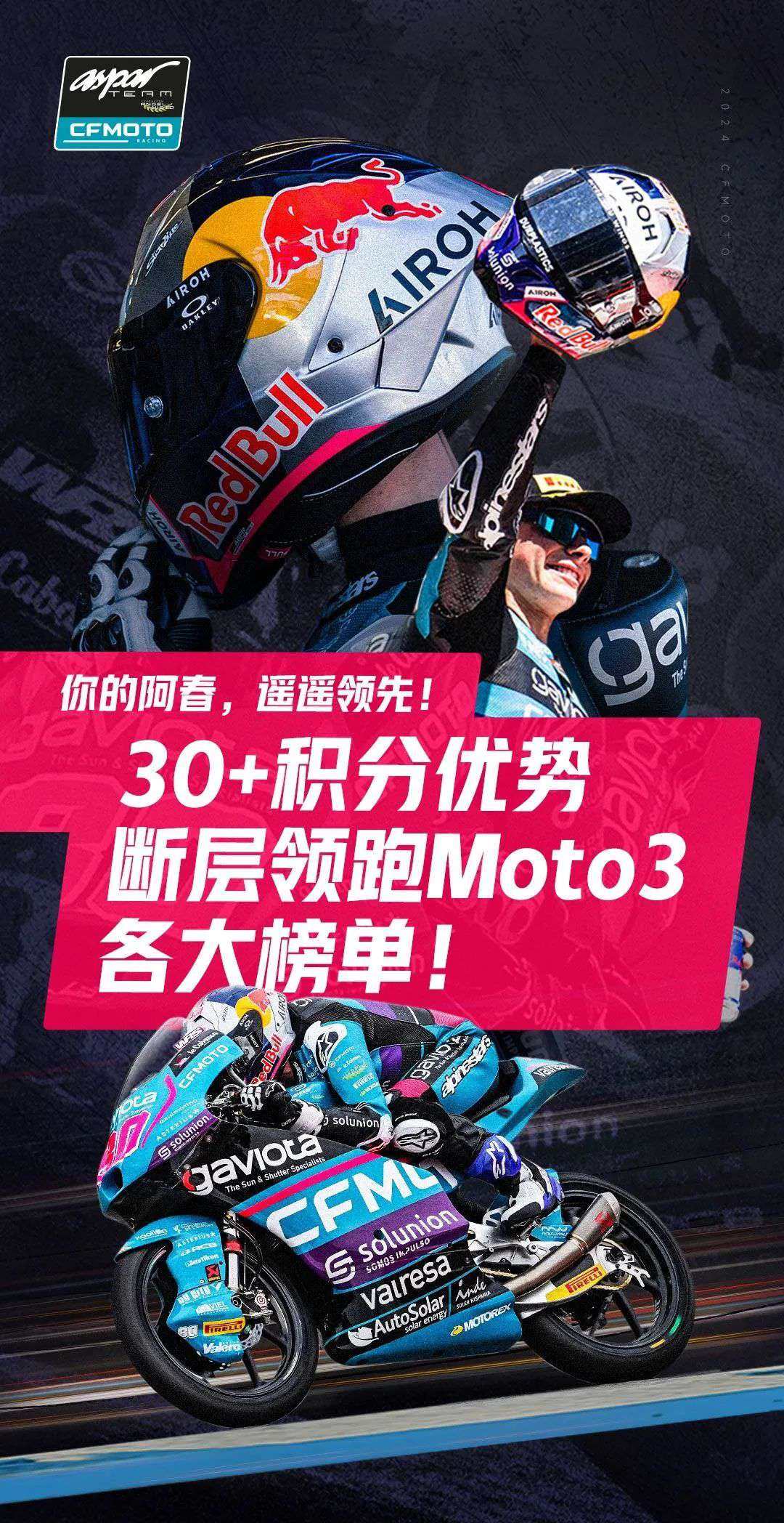三连冠达成!CFMOTO拿下7站5冠,遥遥领先Moto3!
