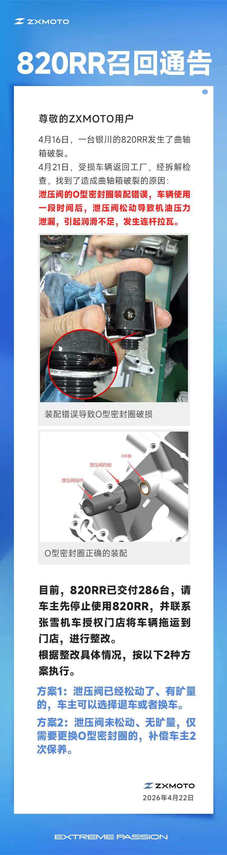 820RR召回通告