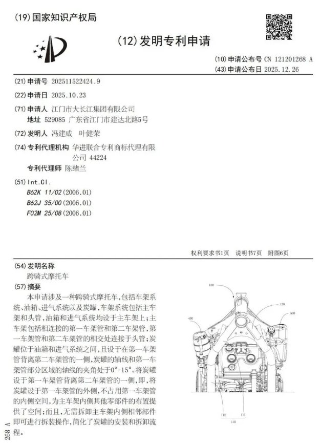豪爵500又一新专利曝光...