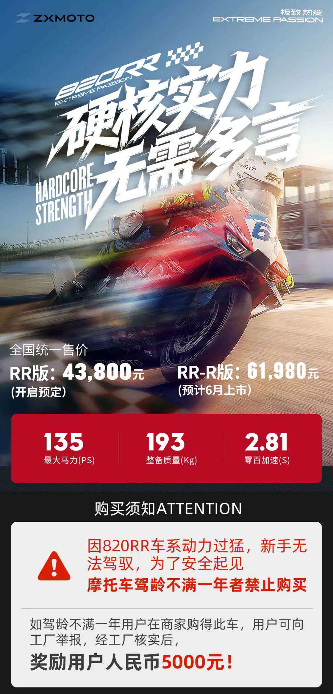 ZXMOTO丨820RR开启预定!