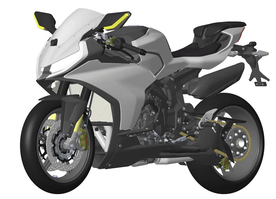 QJMOTOR全新赛1000外观专利申报,163匹马力全开!