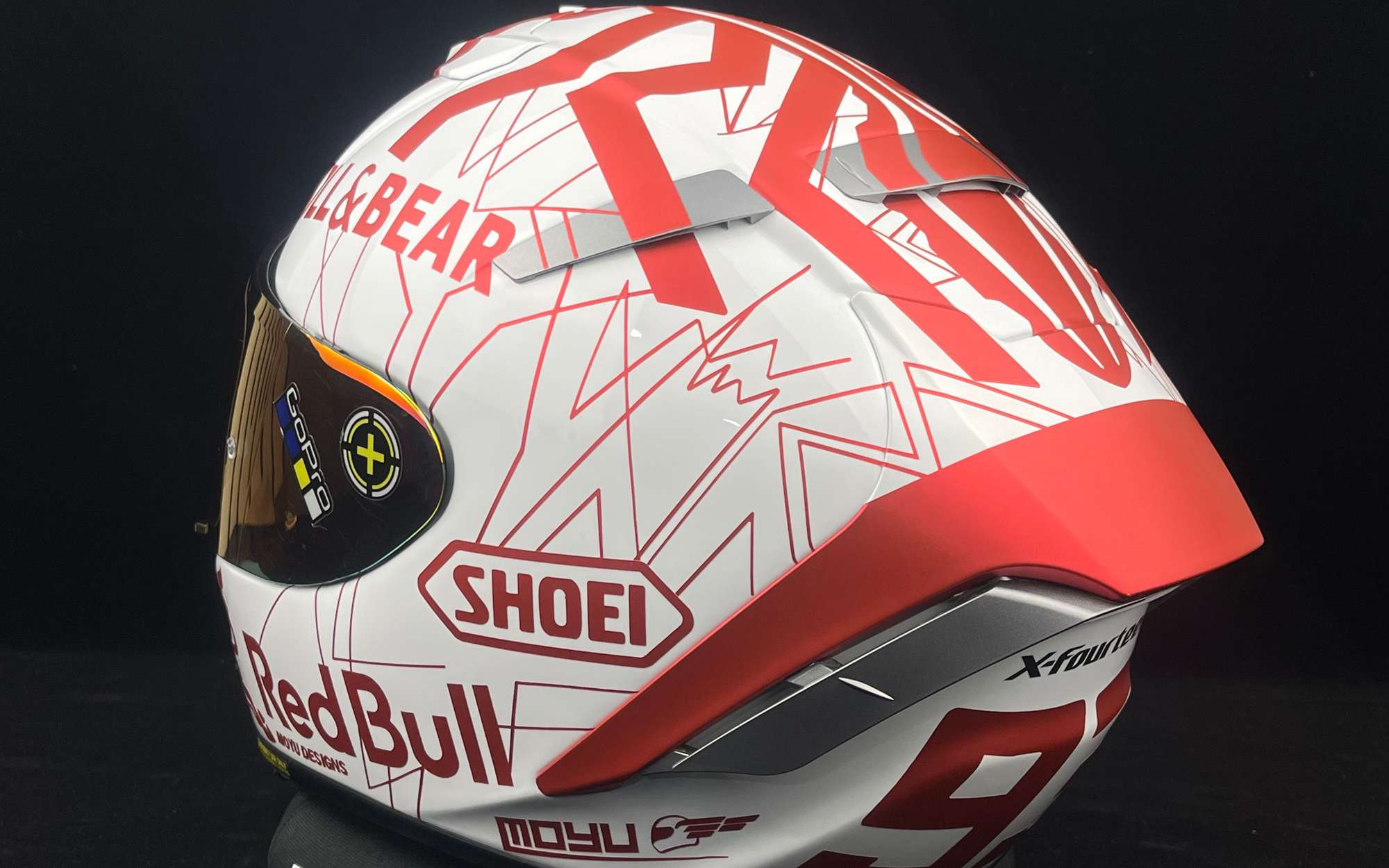 SHOEI X14亮白贴红蚂蚁版画