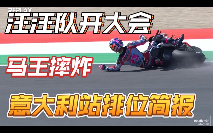 汪汪队开大会，马力狗群又摔又猛！马王摔炸本田！技师哭了！motogp意大利站排位赛简报！