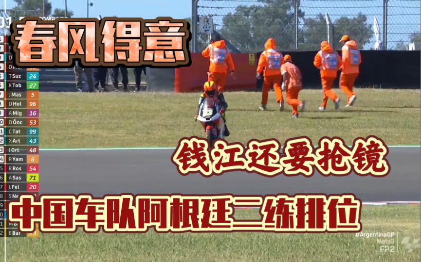 春风依旧得意，钱江为了抢镜搞起了歪门邪道！中国车队阿根廷站Moto3二练排位简报！