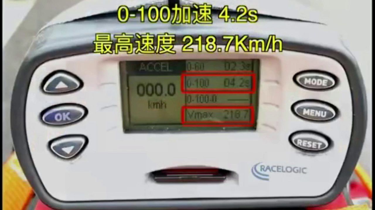 凯越400RR 路面测试成绩零百4.2s，gps极速218